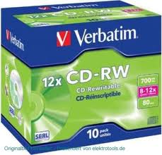 CAJA 10 CD - RW 700MB VERBATIM
