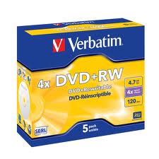 CAJA 5 DVD + RW 4,7GB VERBATIM
