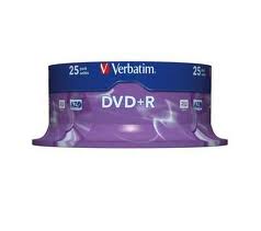 TARRINA 25 DVD + R 4,7GB VERBATIM