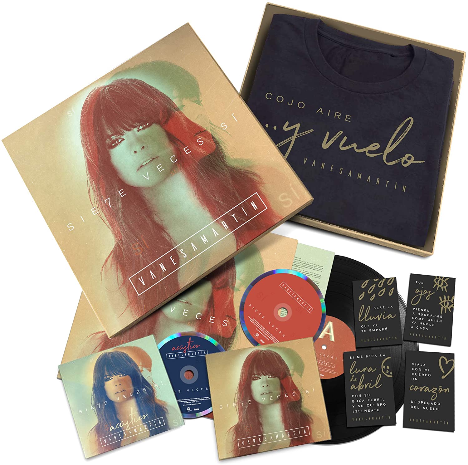 SIETE VECES SI -LTD BOX VINILO +CD +ACUSTICO +CAMISETA M CHICA +IMANES-