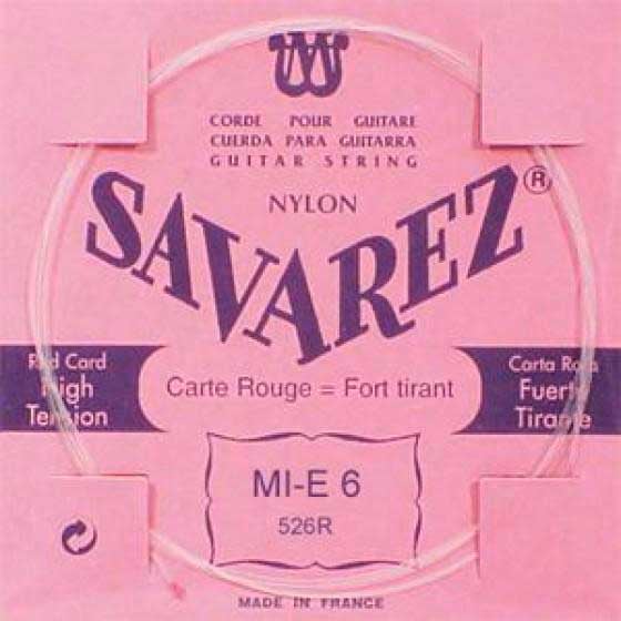 CUERDA GUITARRA SAVAREZ 6a Carta Roja 525-R