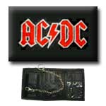 CARTERA AC DC LOGO BORDADO + CADENA