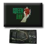 CARTERA GREEN DAY AMERICAN IDIOT BORDADA + CADENA