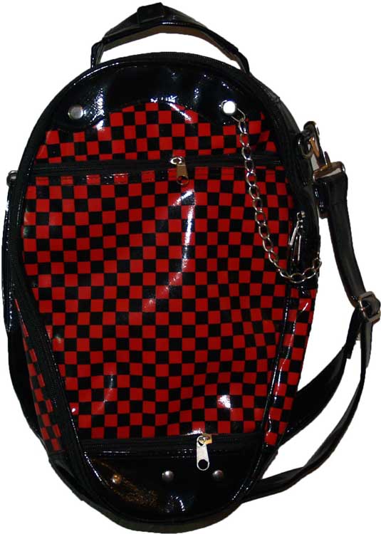 BOLSO ATAUD CUADRADOS ROJO Y NEGRO