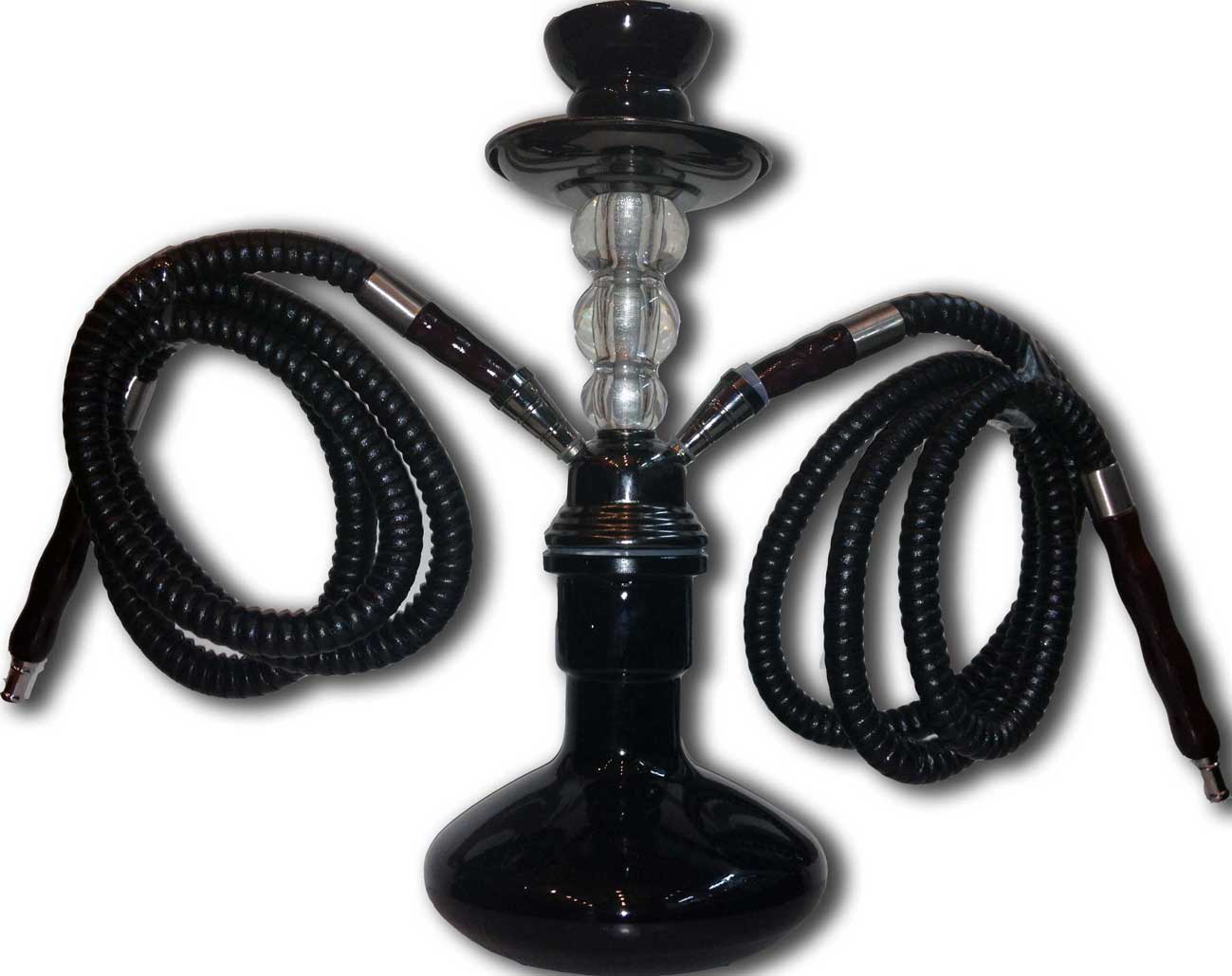 SHISHA NARGUILA NEGRA 22-25cm 2 MANGUERAS